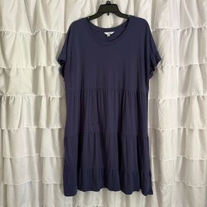 XL Time and Tru Navy blue tiered dress - casual dress - blue tiered dress - cute